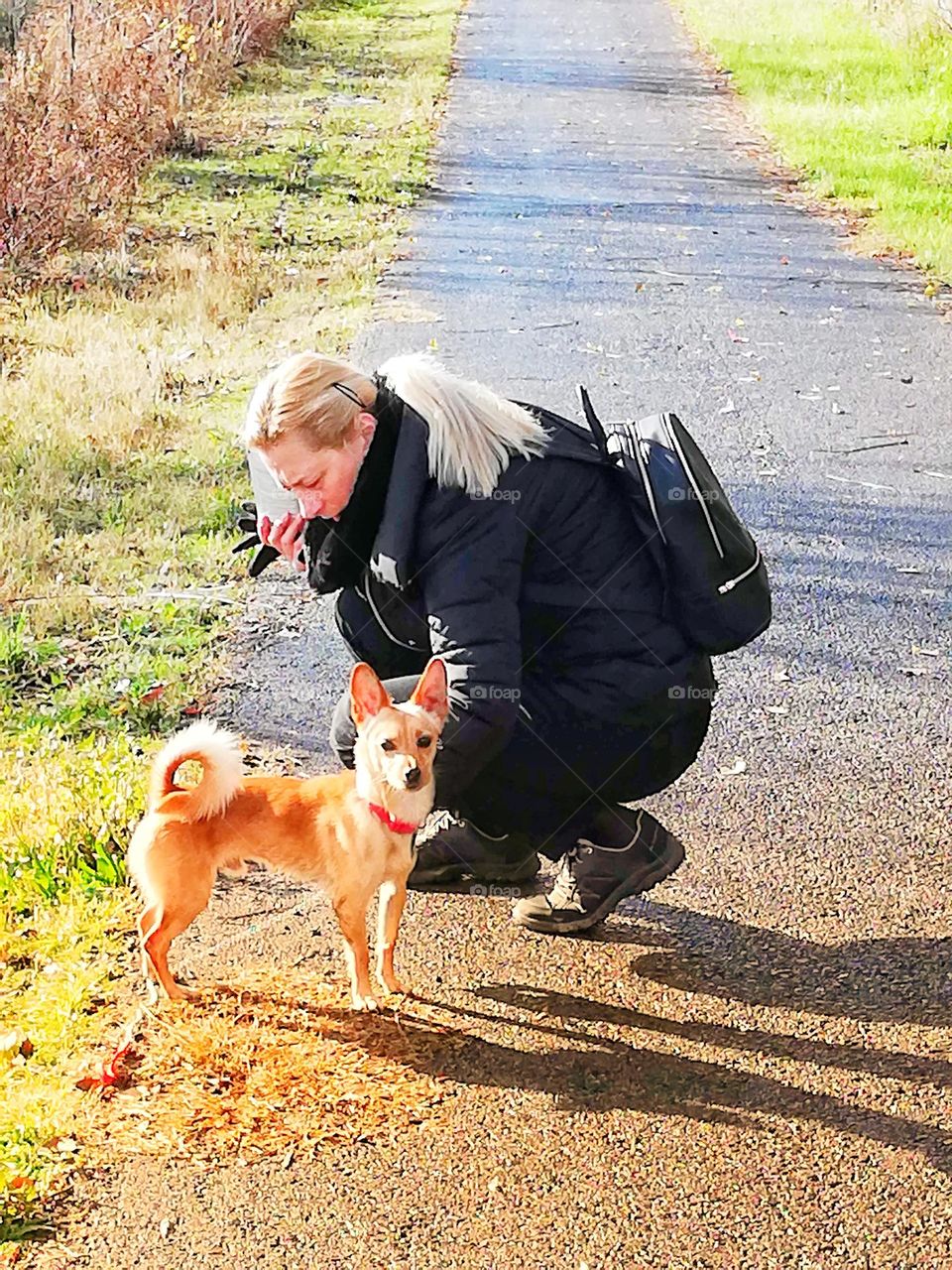 Woman and puppy 