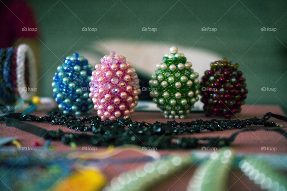 Decorative toys made of beads