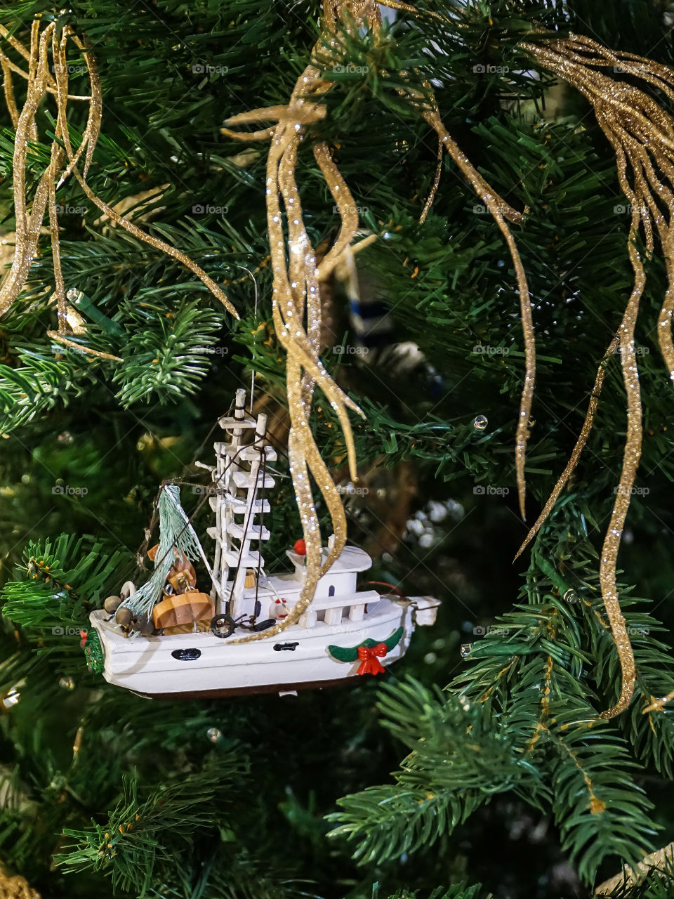 Boat Christmas ornament