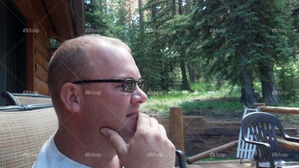Me on the back porch of our cabin in Lead South Dakota 