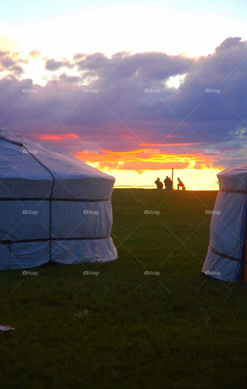 people sunset tents by anetteaventyr. Sunset in the desert