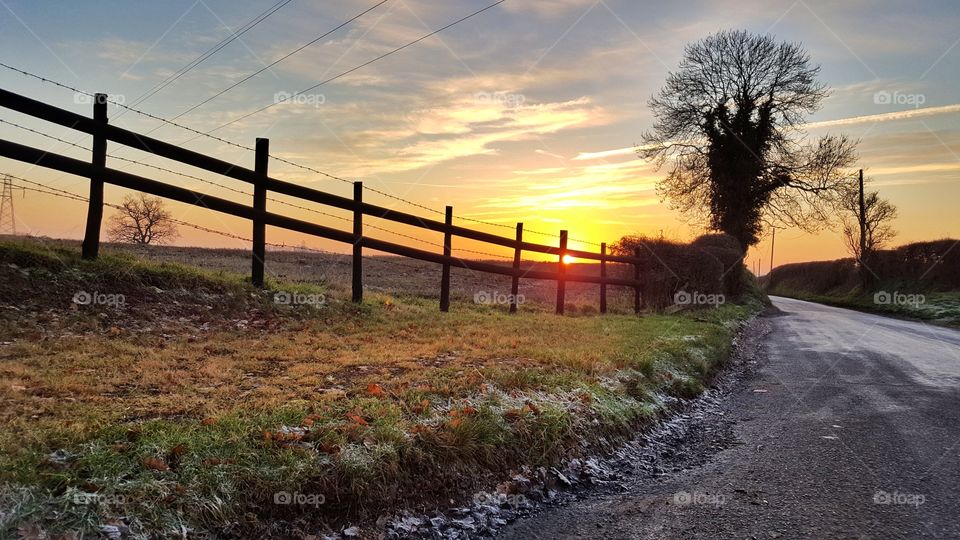 Winter sunset over Staffordshire