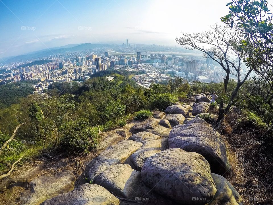 A look back on Taipei from the hiking trails of Neihu. 