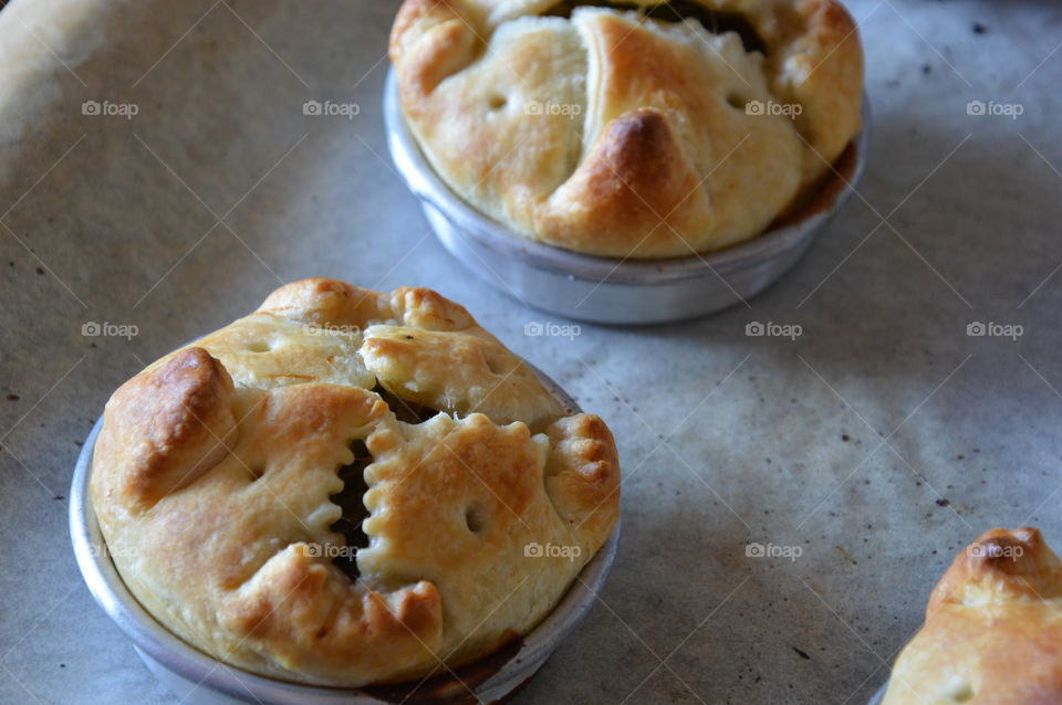 freshly baked vegetable pie