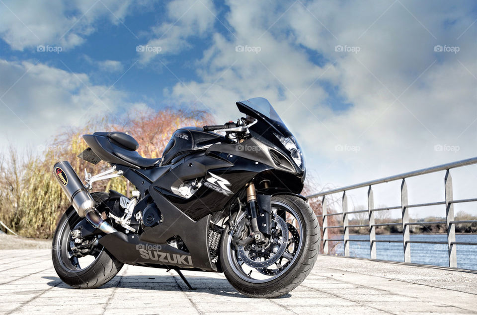 sky bike clouds motorcycle by richardpt