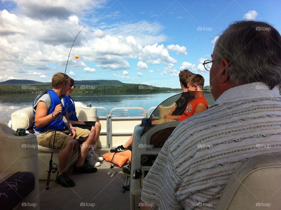 Fishing in the Adirondacks. The guys fishing in the adirondack mountains in northern New York State on Chateaugay lake