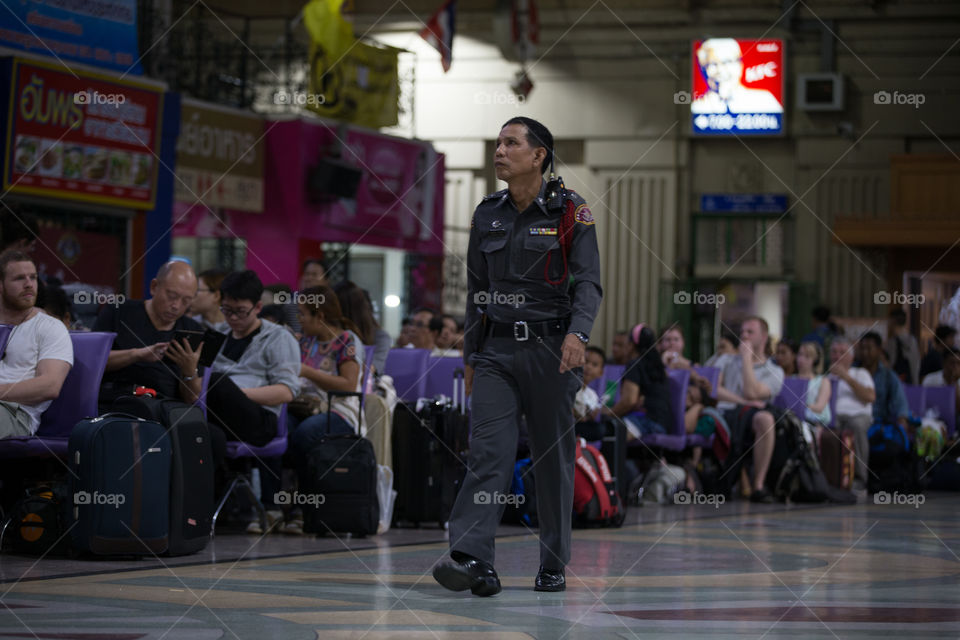 Police in train station 