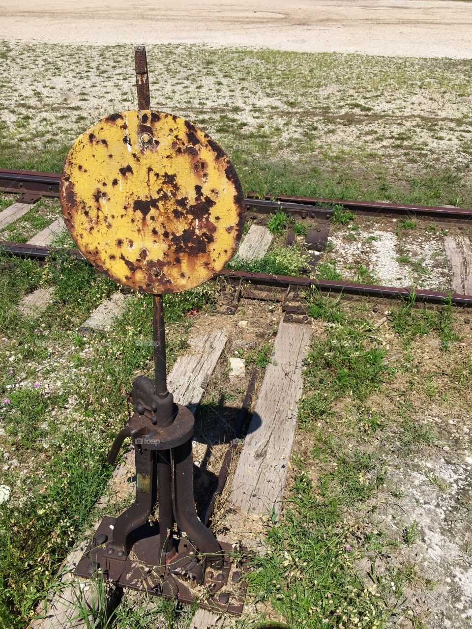 Train track switch. Train track switch