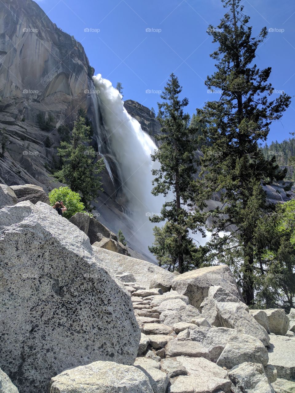 Scenic view of waterfall
