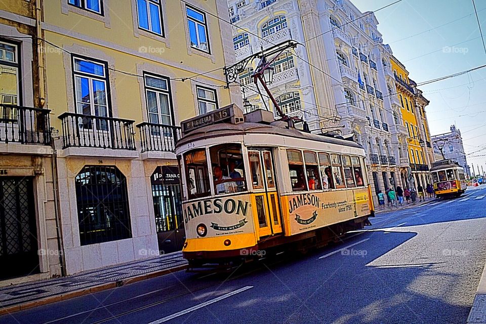 The yellow trams