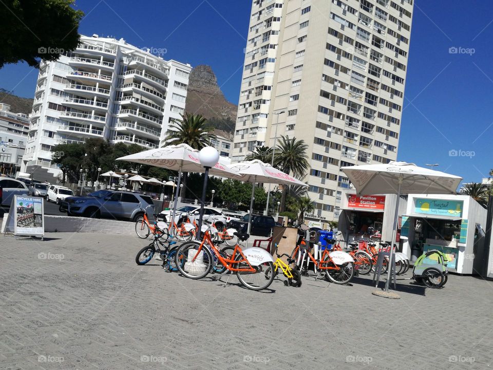 Bicycle  at sea Point Cape Town SOUTH AFRICA