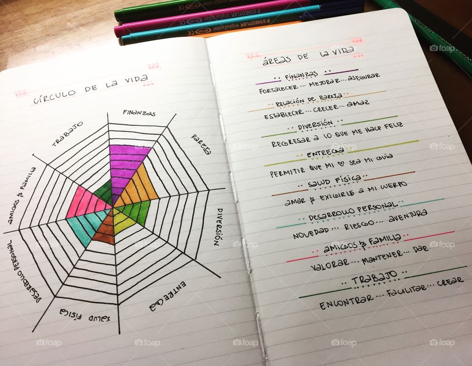 Detailed view of a Bullet Journal page
