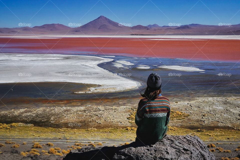 One of my favorite places in Bolivia is this rare natural wonder called Laguna Colorada, or ‘Red Lagoon’, a shallow salt lake, peppered with white borax islands and filled with pink flamingos.