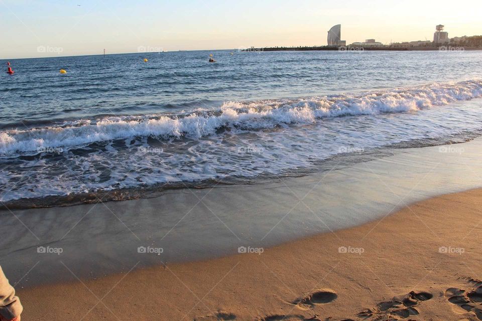 Barcelona beach sunset