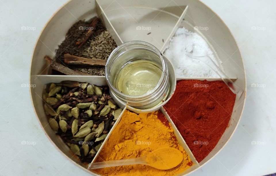 Colorful spices for cooking
