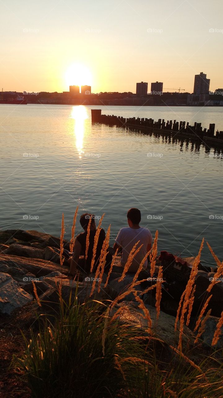 Two Boys on the Shore NYC West Side