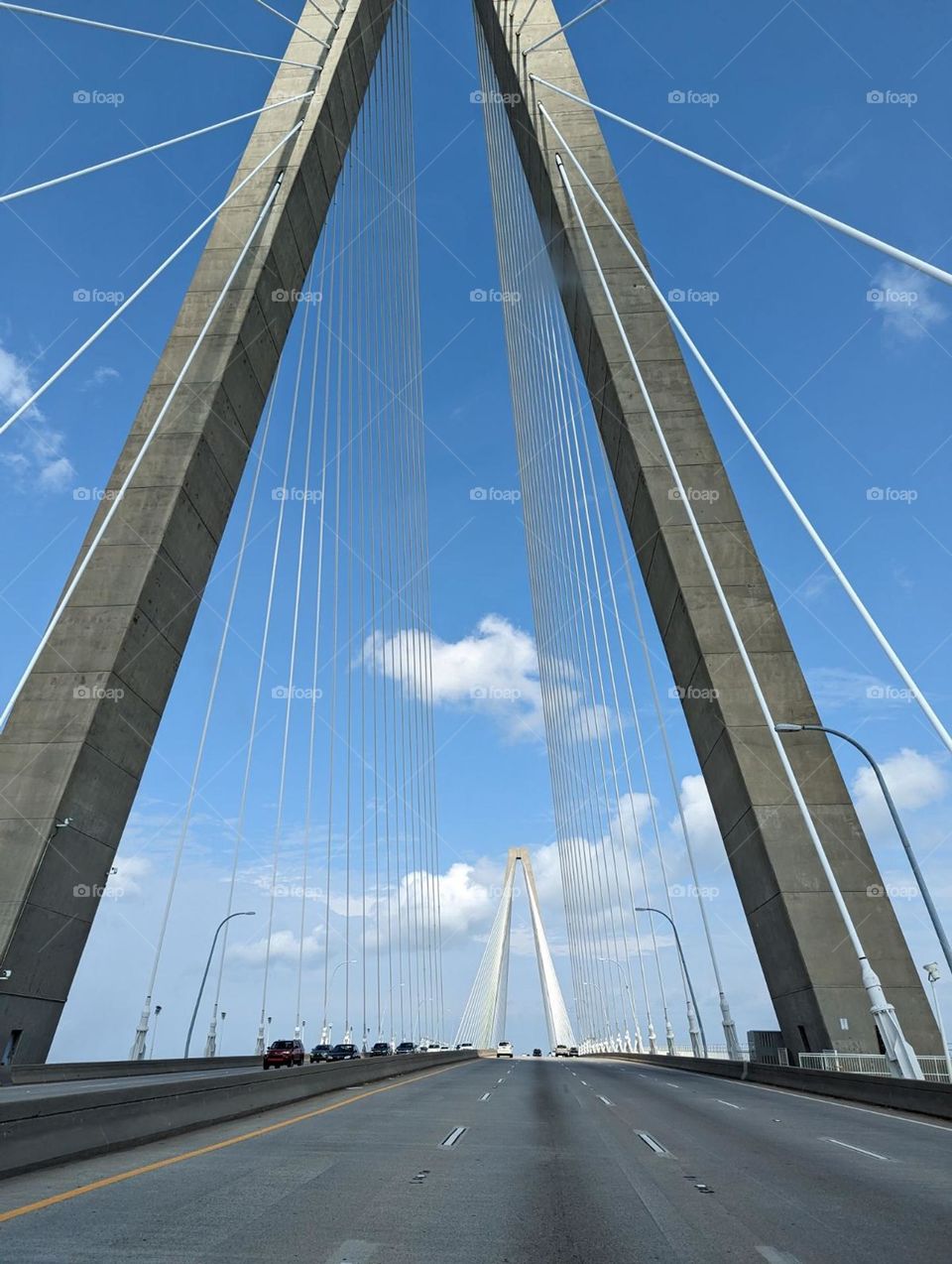 driving a tall bridge