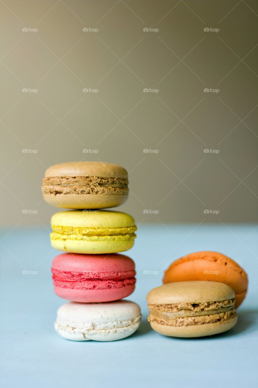 colorful macaroons on the table