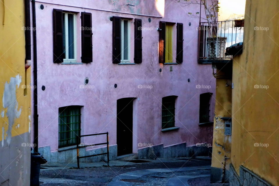 window, colored, facade, wall, outdoor, Rivoli, Italia , street,