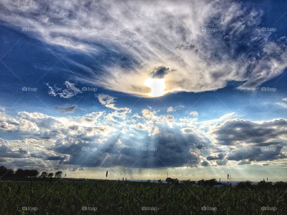 Dramatic sky during sunrise