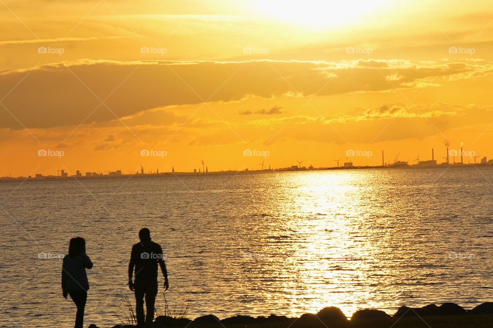 Couple in sunset