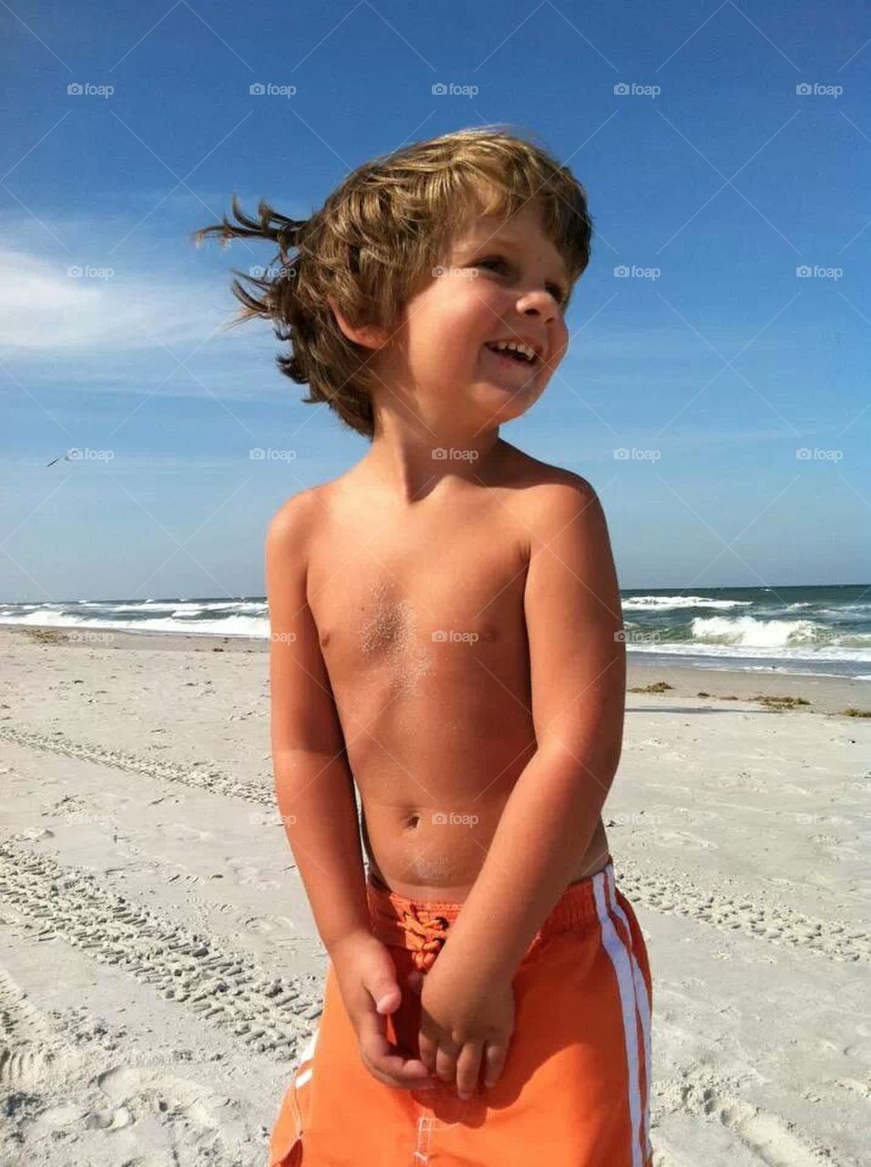 Andrew loving the beach