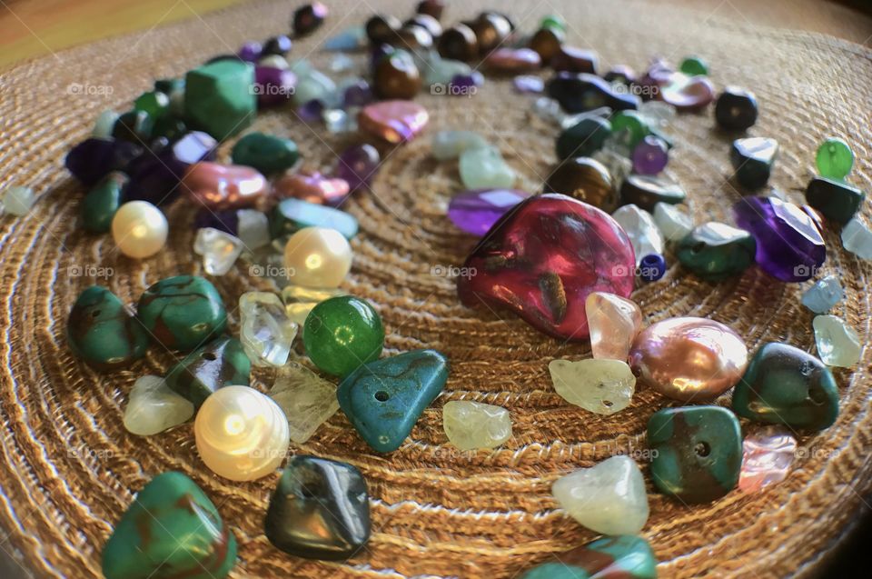 Gemstone beads.