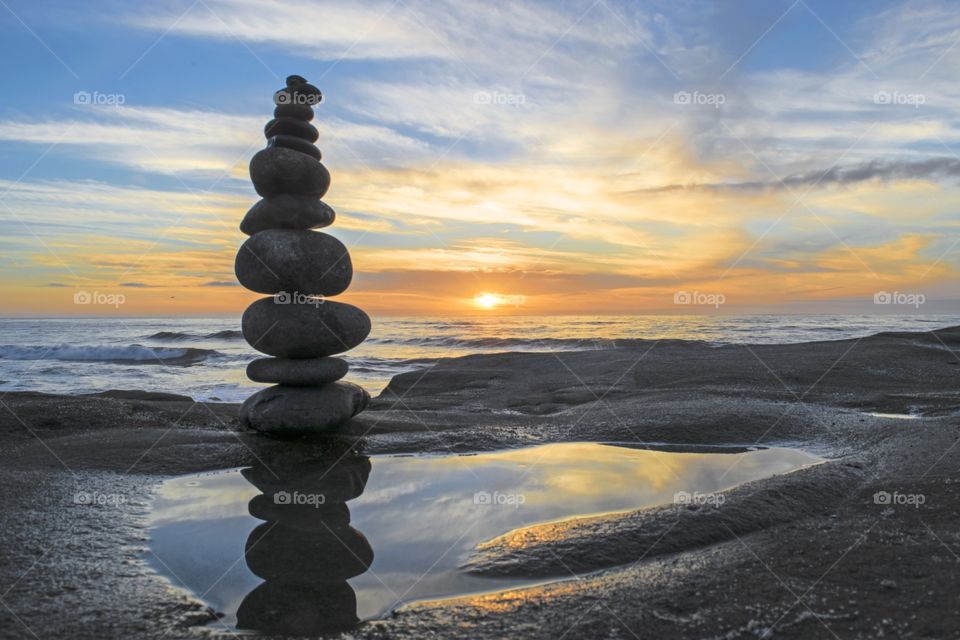Sunset, Water, Beach, Sea, No Person