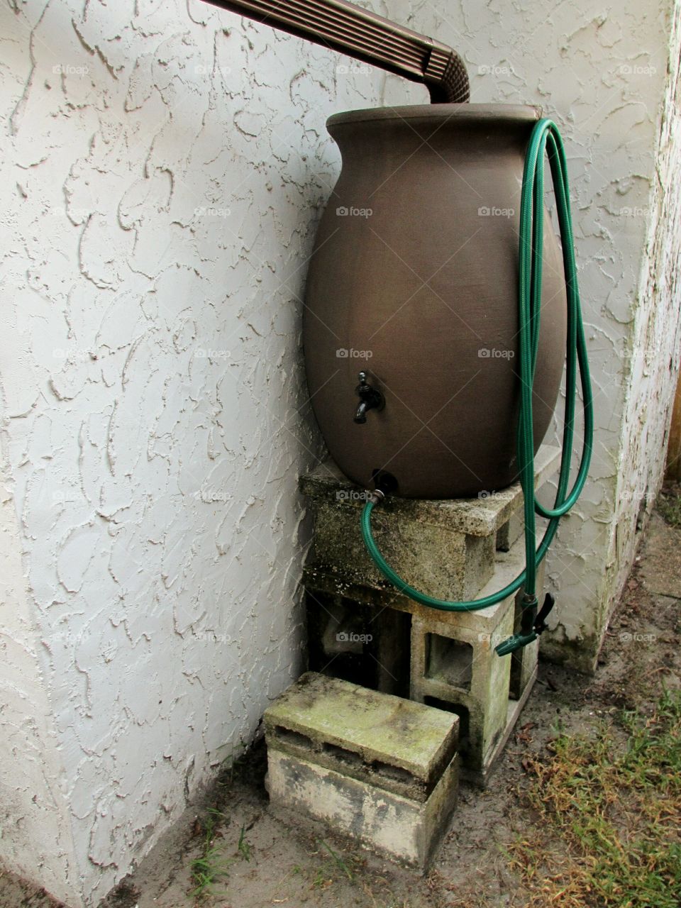 Water conservation, collecting rain water for home gardening