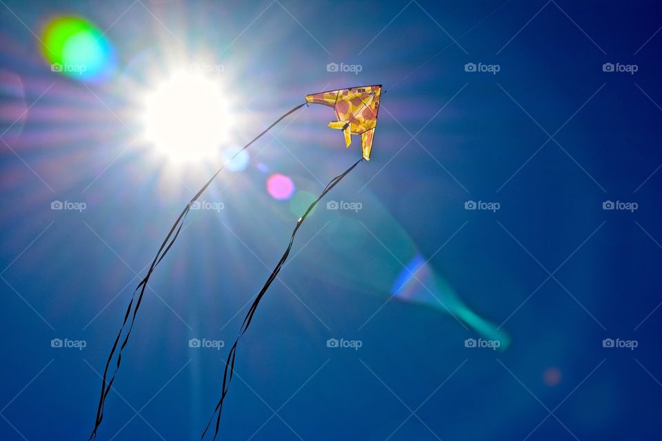 Kite flying into the Sun