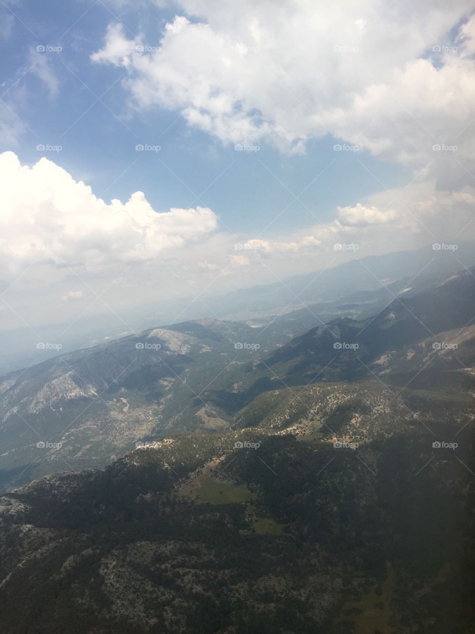 Flying over mountains 