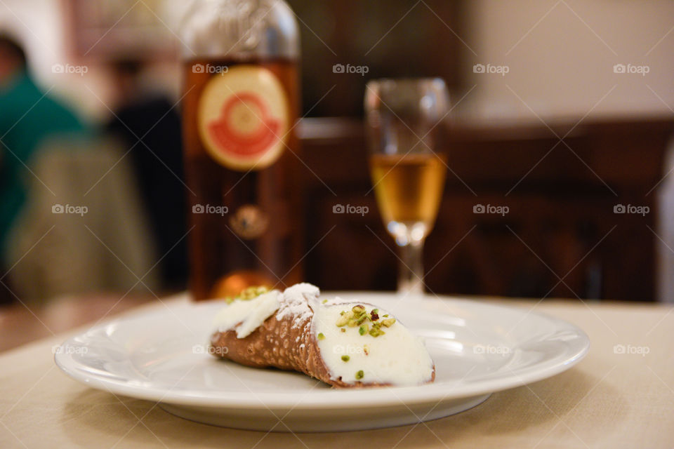 Traditional italian dessert Cannoli.