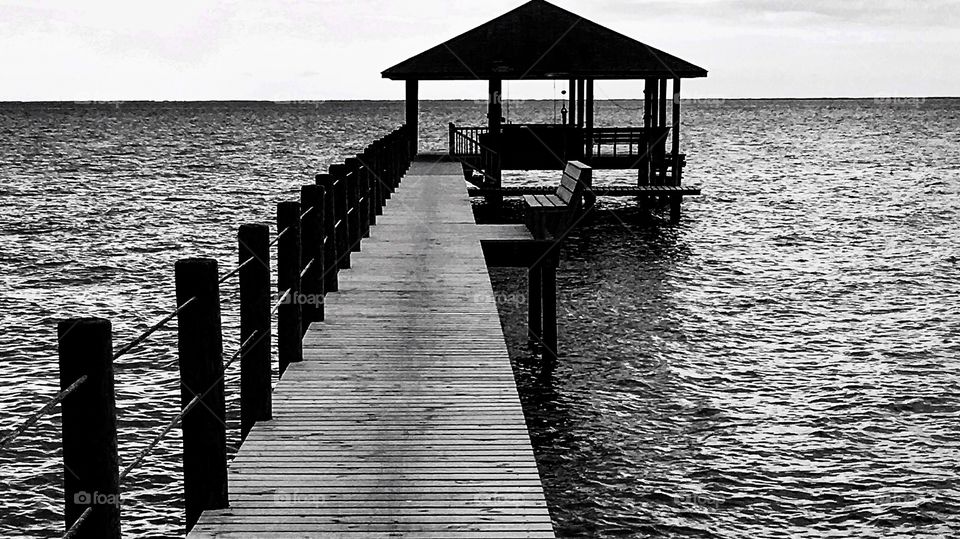  Black and white boardwalk and pier 