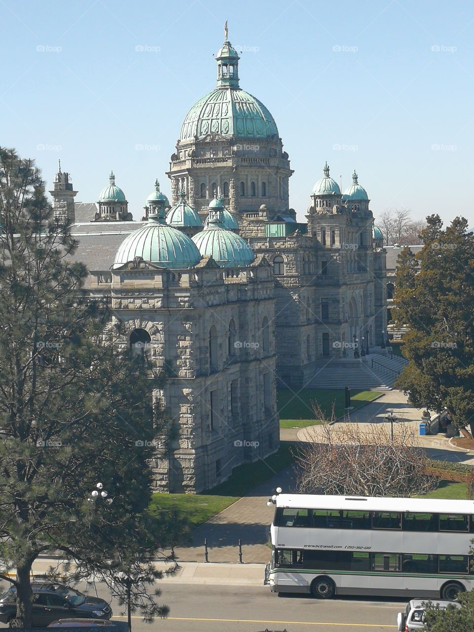 A view of the Victoria Parliament Building in Victoria, BC