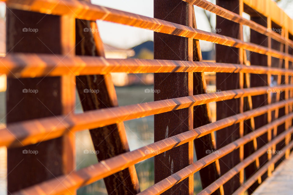 Close-up of railing