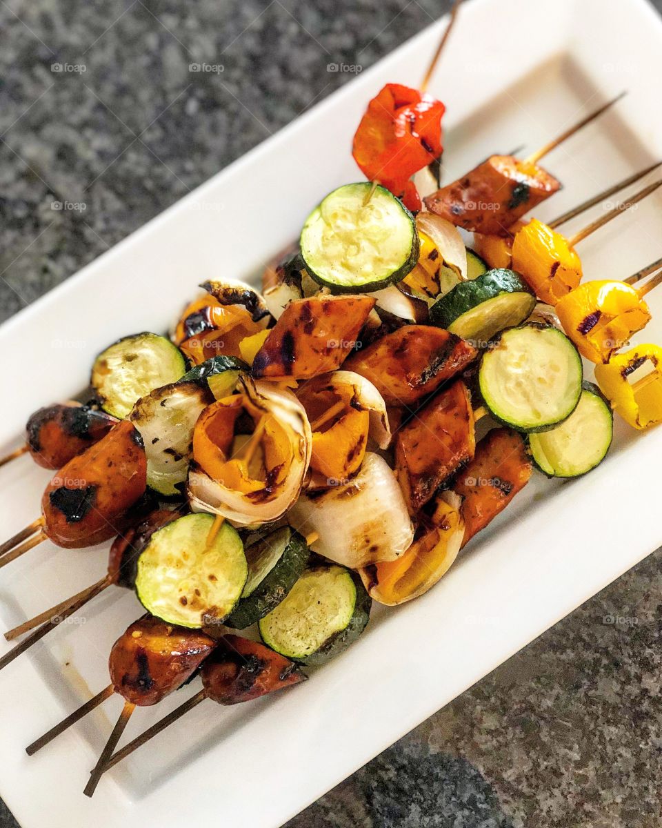 Kabobs hot off the grill
