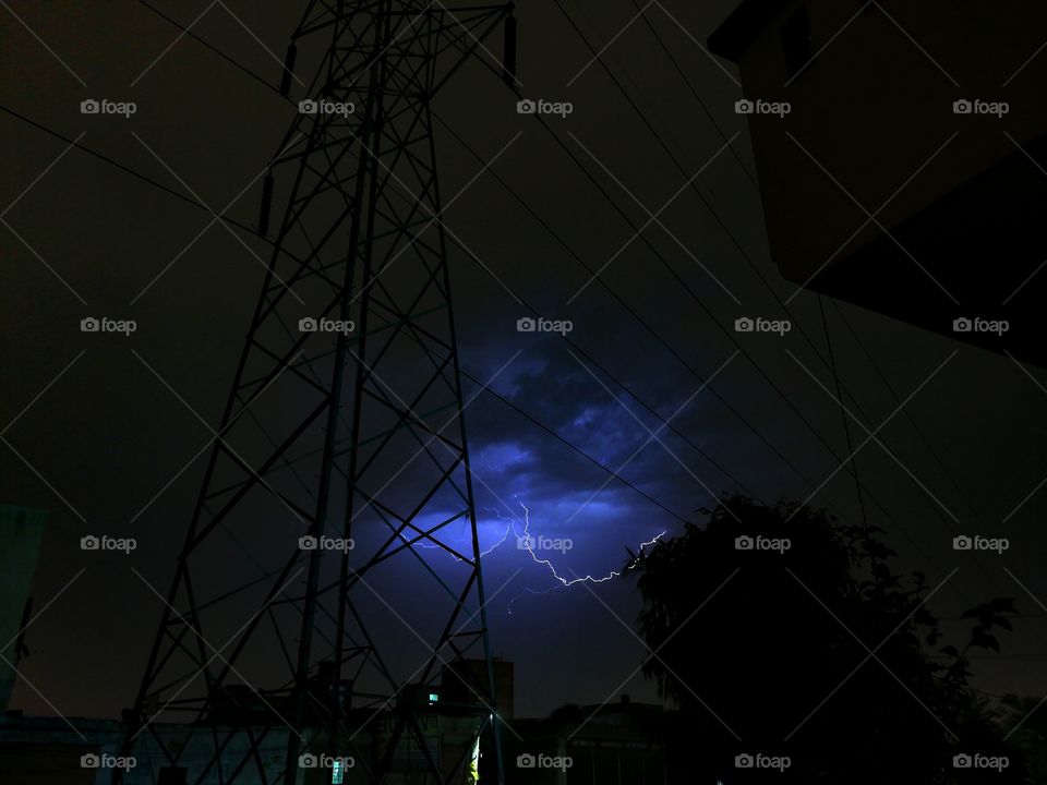 Sky Lightning, Thunderstorm, Night, Low Light, Mobile Photography.
