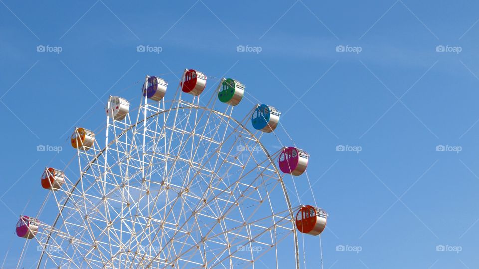 Brighly coloured Ferris wheel