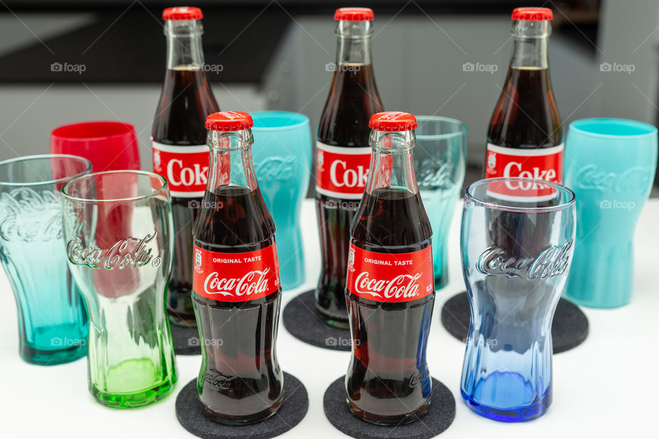 colorful scene of Coca Cola