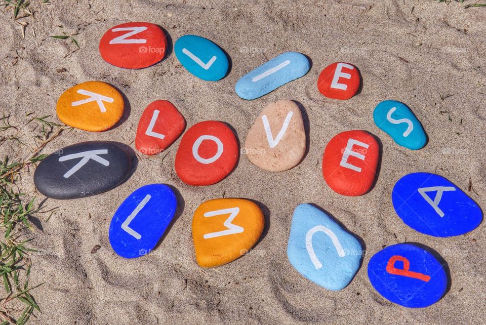 Love concept on stones 