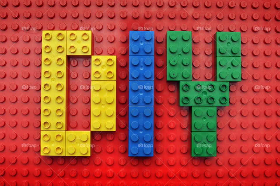 DIY (do-it-yourself) in Duplo letters