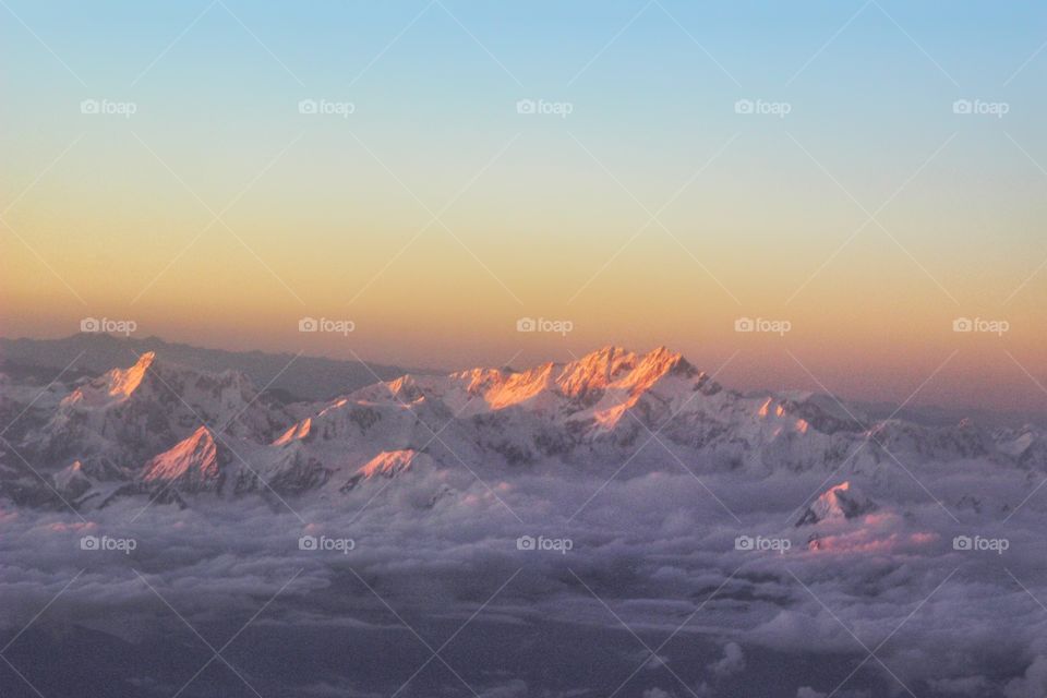 glimpse of gigantic Himalayas from above 30000 feets..