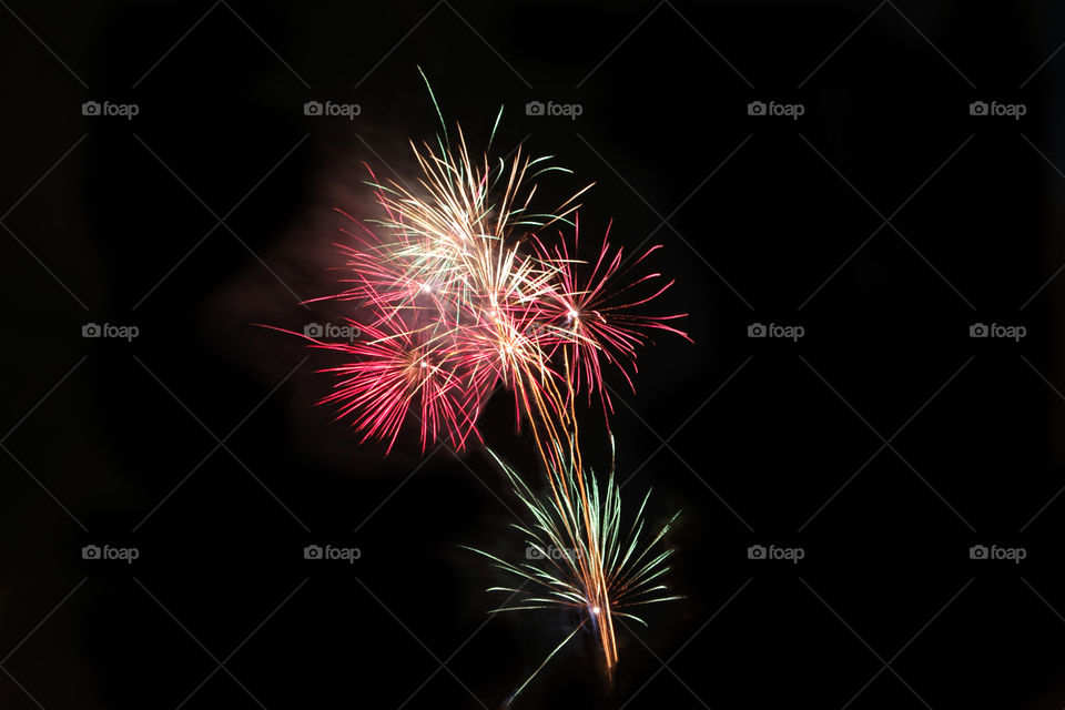 Low angle view of firework display