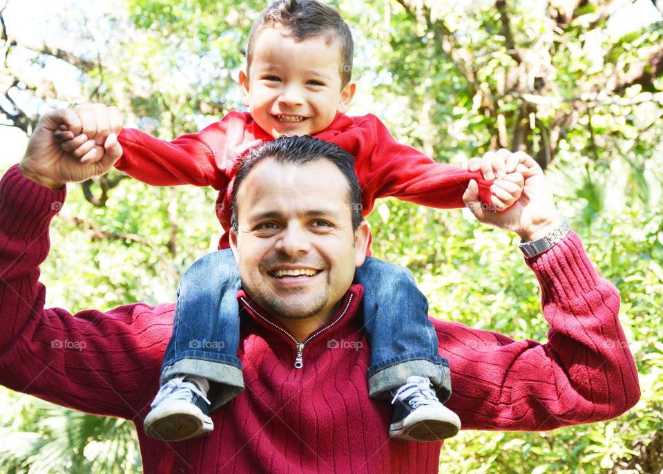 Portrait of a happy man with his son