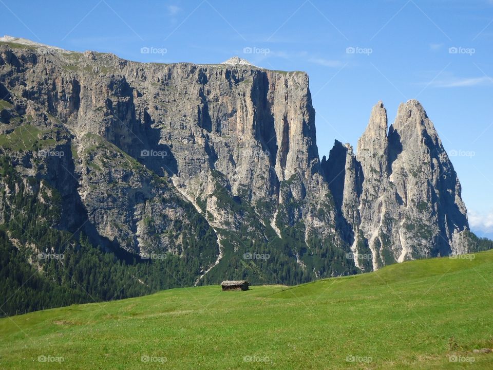 Scenic view of mountains, italy