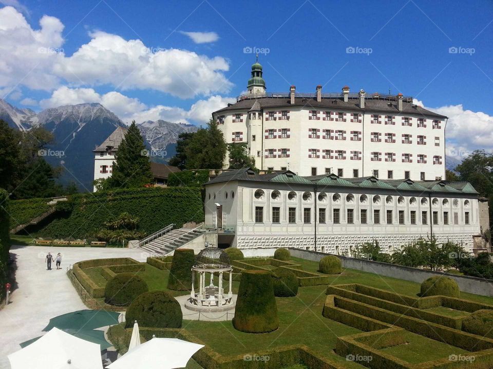 Austria, Innsbruck Palace. Austria, Innsbruck palace and castle garden