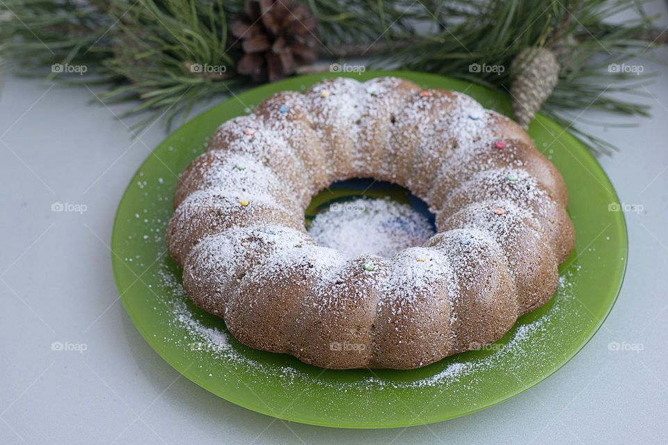 Cake on a plate