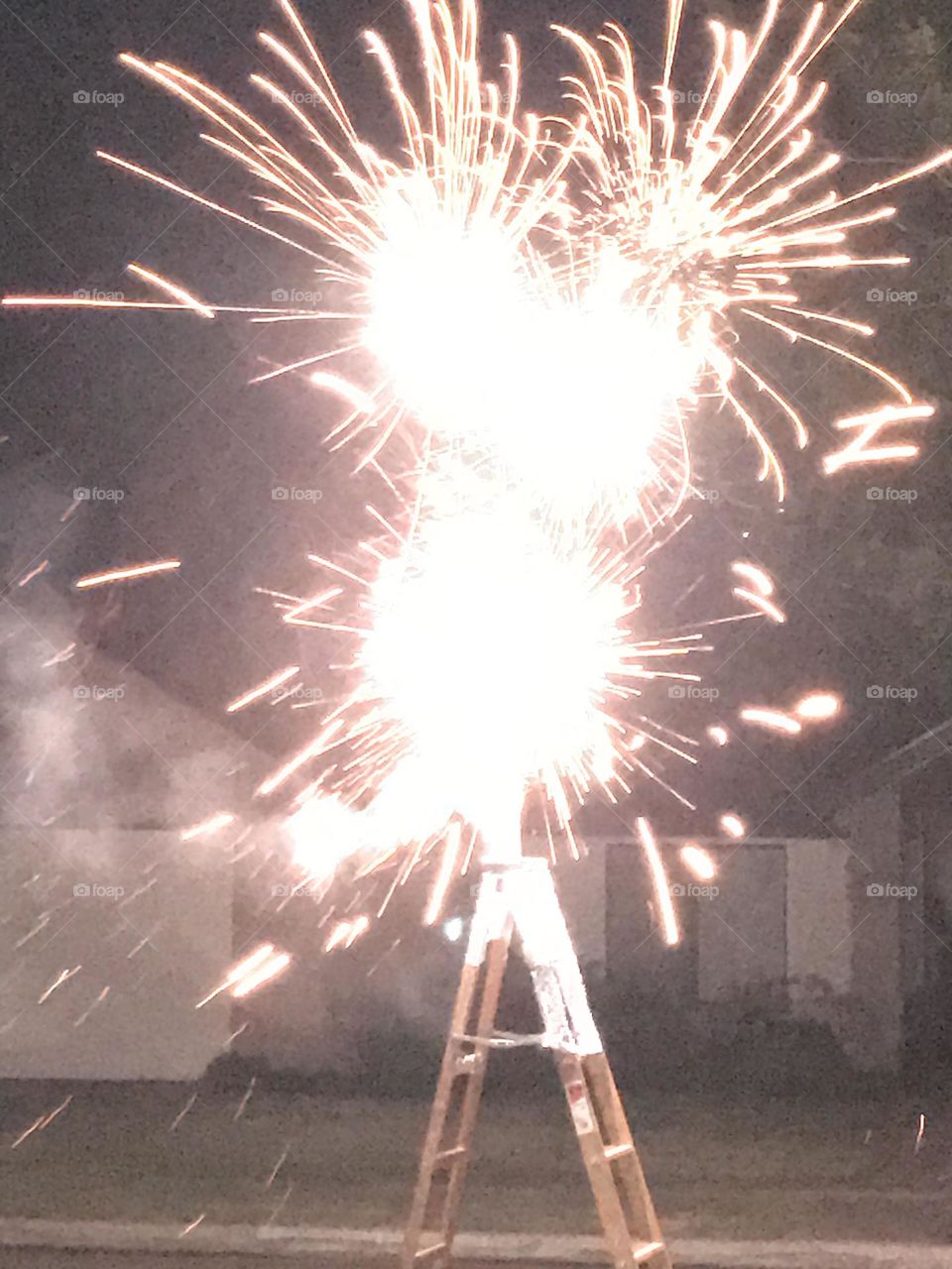 A display of the 4th of July firework. It definitely lights up the night.