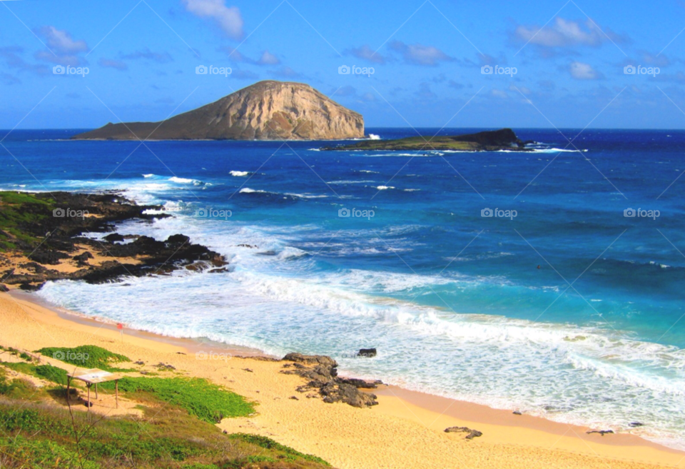 beach ocean sky blue by stevehardley7