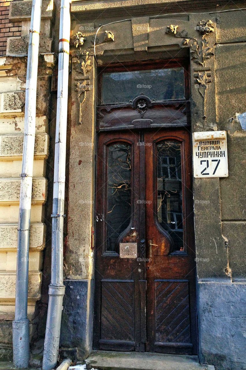 Door in old town of Lviv